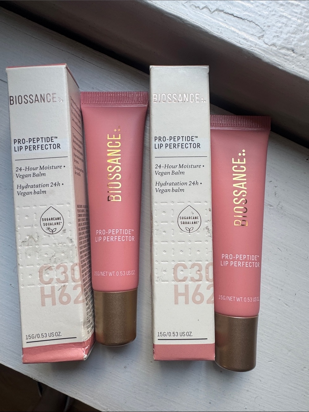 Biossance Pro-Peptide Lip Perfector - Blush Quartz - Set of 2 - NWT